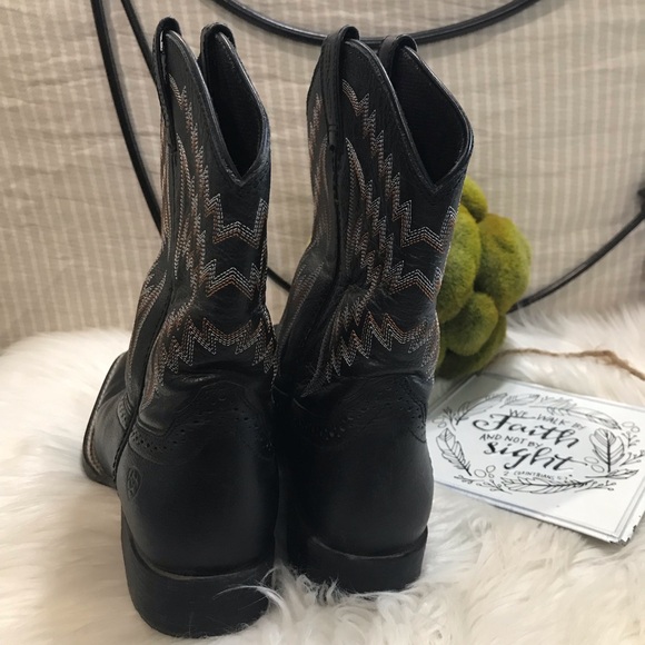 🚨Sold🚨Ariat Big Kids Western Tycoon Boots. Sz 2 Black - Picture 7 of 15